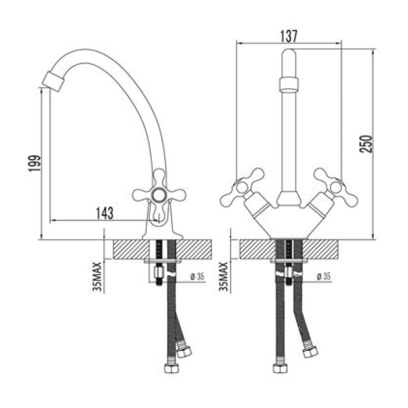 Смеситель Lemark Standard LM2104C для кухонной мойки, хром