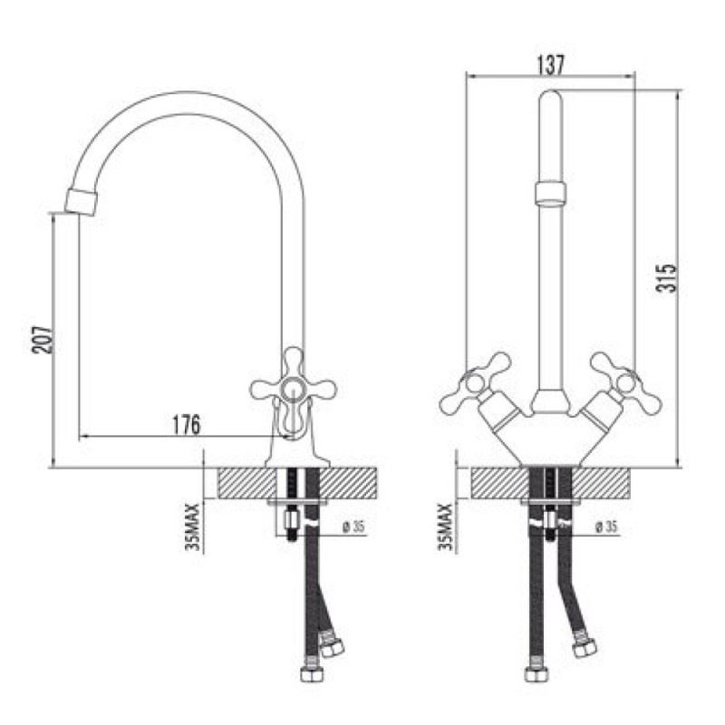 Смеситель Lemark Standard LM2105C для кухонной мойки, хром