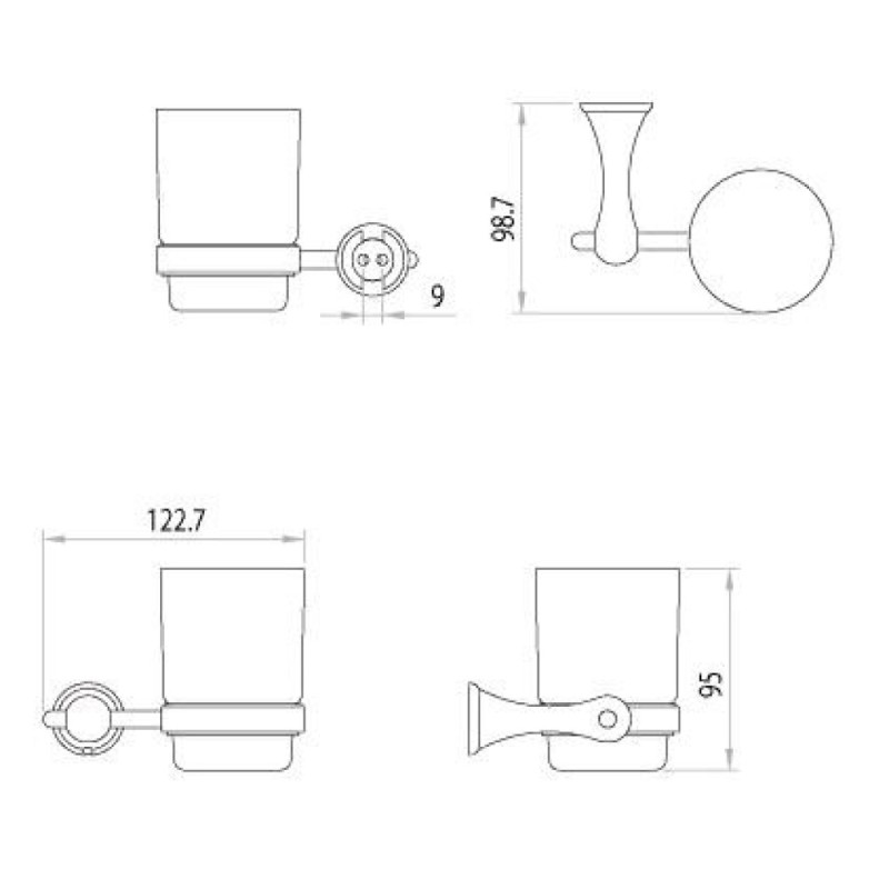 Стакан с держателем Lemark Standard LM2136C, керамический