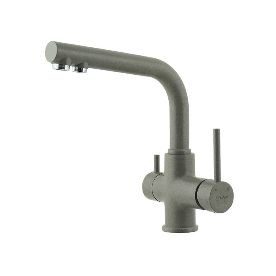 Смеситель для кухонной мойки Lemark Comfort LM3061PGS с подключением к фильтру, серый шёлк