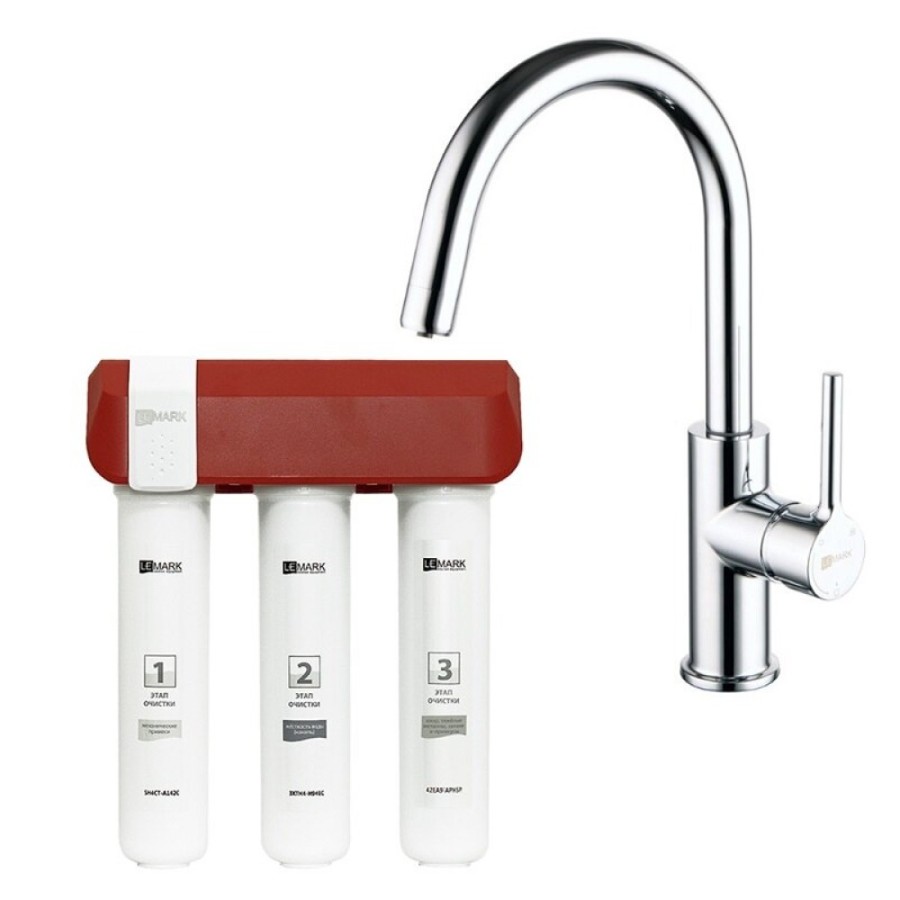 Смеситель для кухонной мойки Lemark Comfort LM3073C086, с фильтром Optima, хром