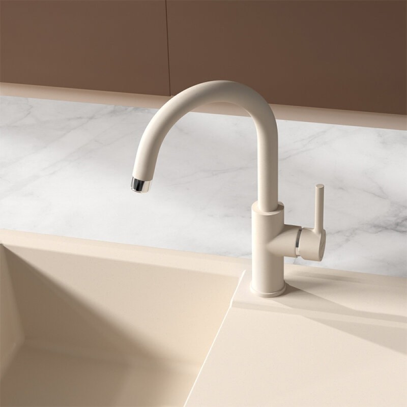 Смеситель для кухонной мойки Lemark Comfort LM3073PSH с подключением к фильтру, шампань