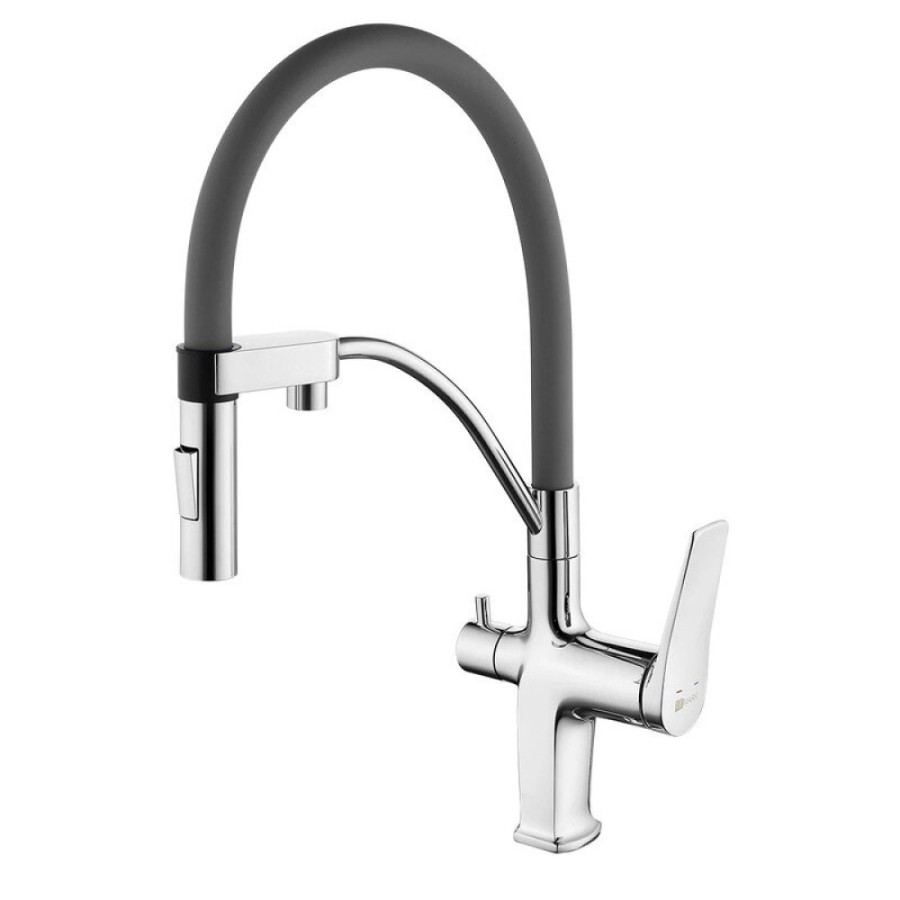 Смеситель Lemark Comfort LM3074C-Gray для кухонной мойки, серый