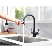 Смеситель Lemark Comfort LM3075BL для кухонной мойки, с подключением к фильтру питьевой воды, черный