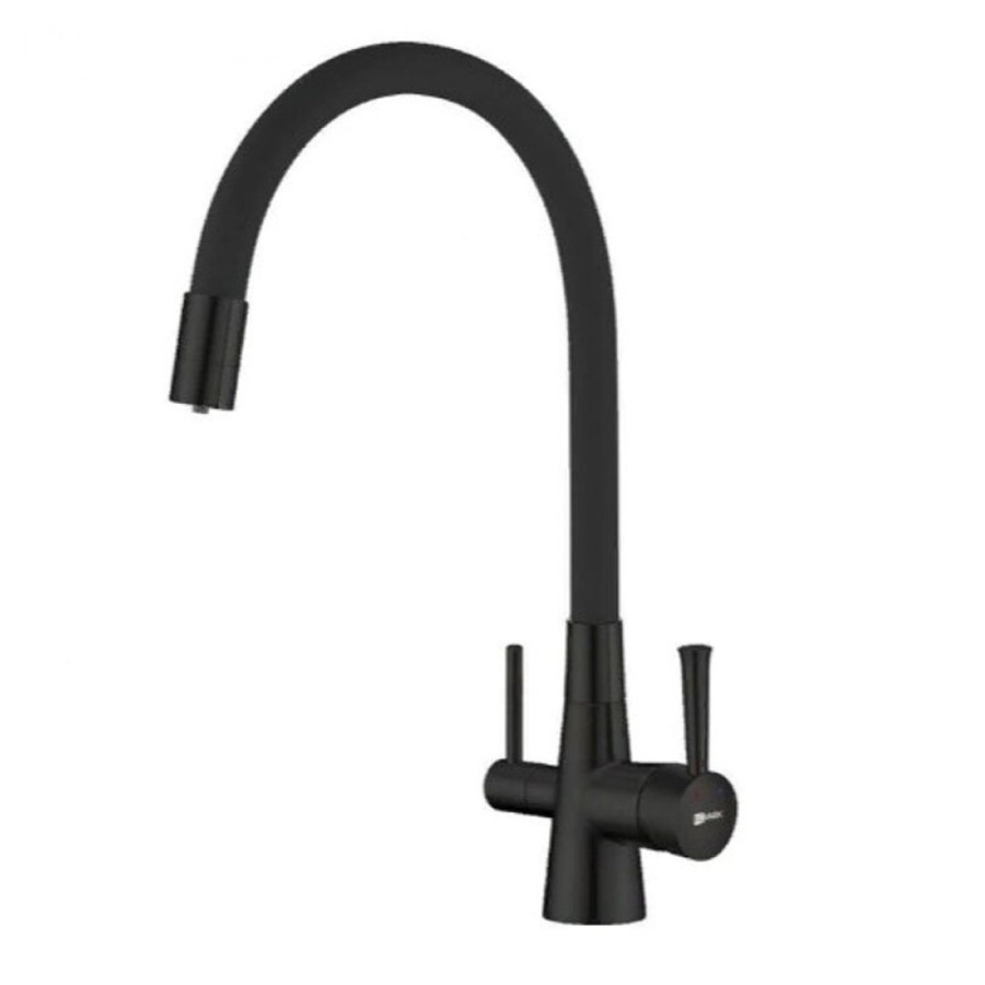 Смеситель Lemark Comfort LM3075BL для кухонной мойки, с подключением к фильтру питьевой воды, черный
