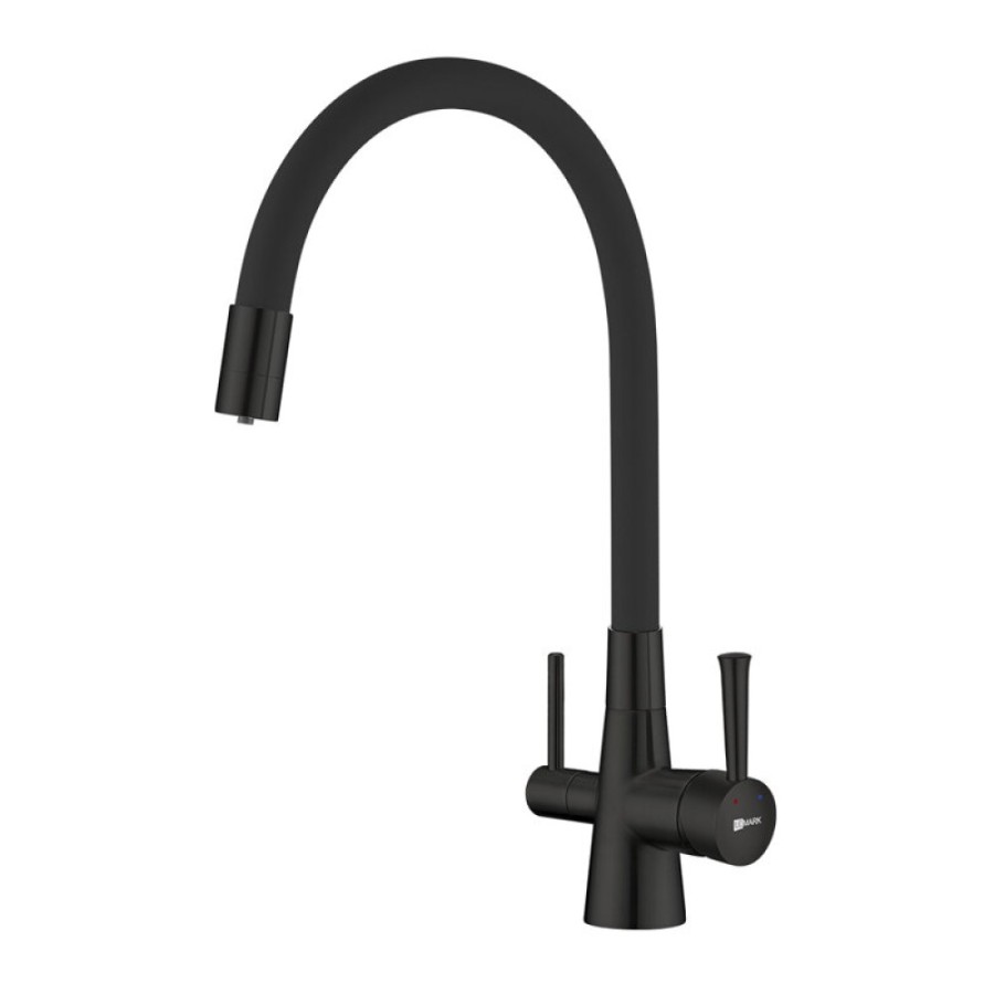 Комплект: смеситель Lemark Comfort LM3075BL085 LM3075BL для кухонной мойкис гибким изливом + фильтр BASIC для очистки воды от хлора и вредных примесей