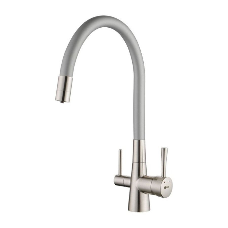 Смеситель Lemark Comfort LM3075BN-Silver, для кухни с подключением к фильтру с питьевой водой, никель/серебристый