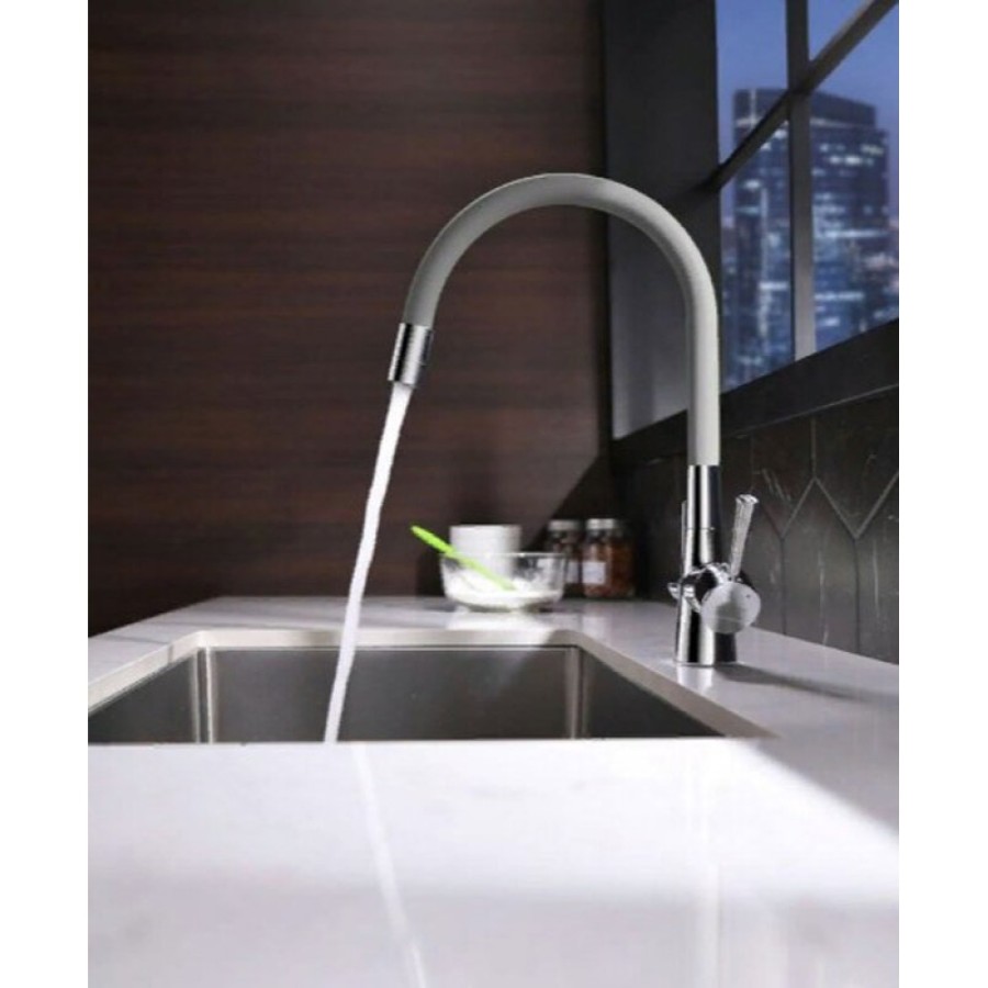 Смеситель Lemark Comfort LM3075C-Gray для кухонной мойки, с подключением к фильтру питьевой воды, хром/серый
