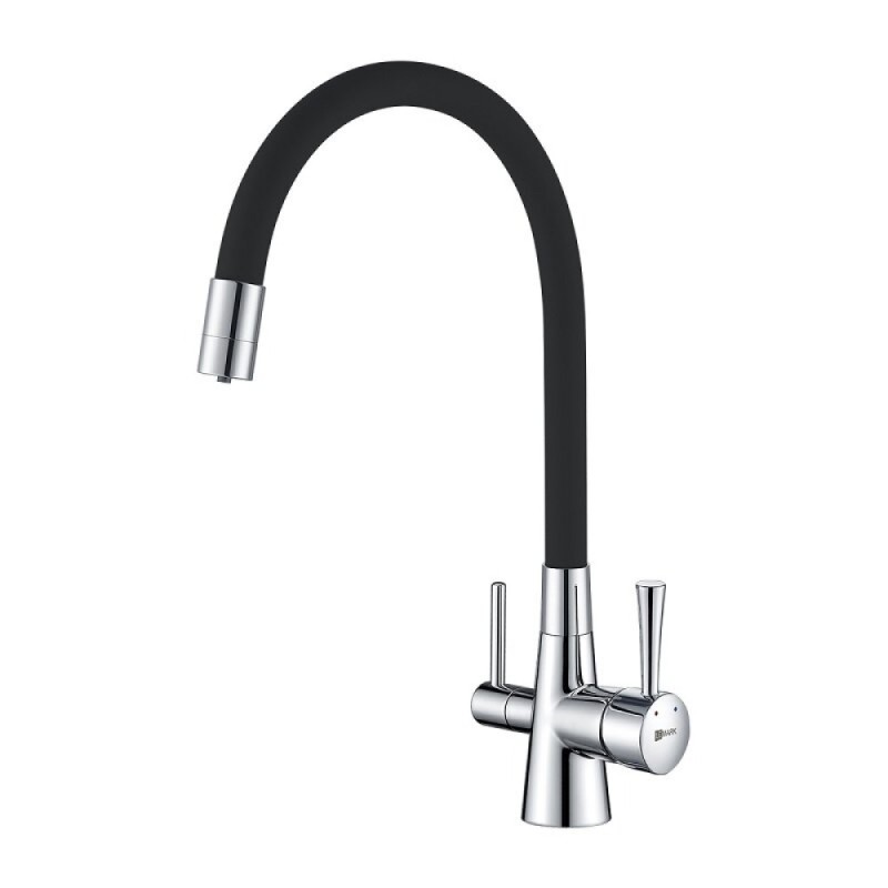Смеситель для кухонной мойки Lemark Comfort LM3075C086, с фильтром Optima, хром/черный