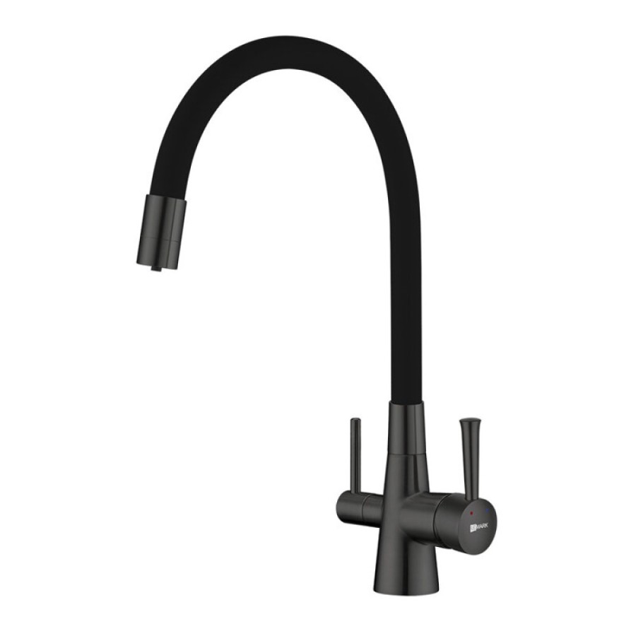 Смеситель Lemark Comfort LM3075GM для кухонной мойки, с подключением к фильтру питьевой воды, графит