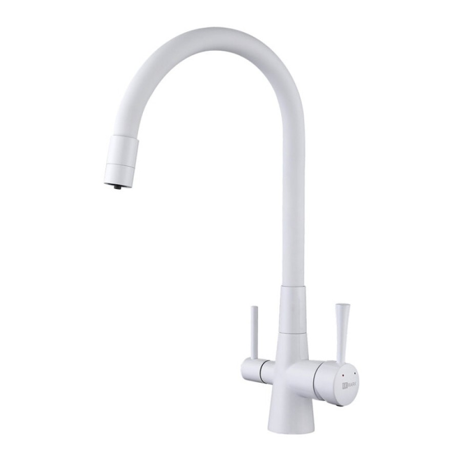 Смеситель Lemark Comfort LM3075W для кухонной мойки, с подключением к фильтру питьевой воды, белый