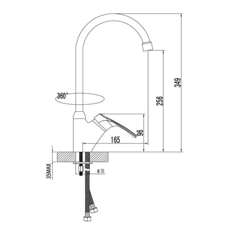 Смеситель Lemark 3105 Omega LM3105C для кухонной мойки, хром