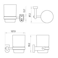 Стакан с держателем Lemark Omega LM3136C