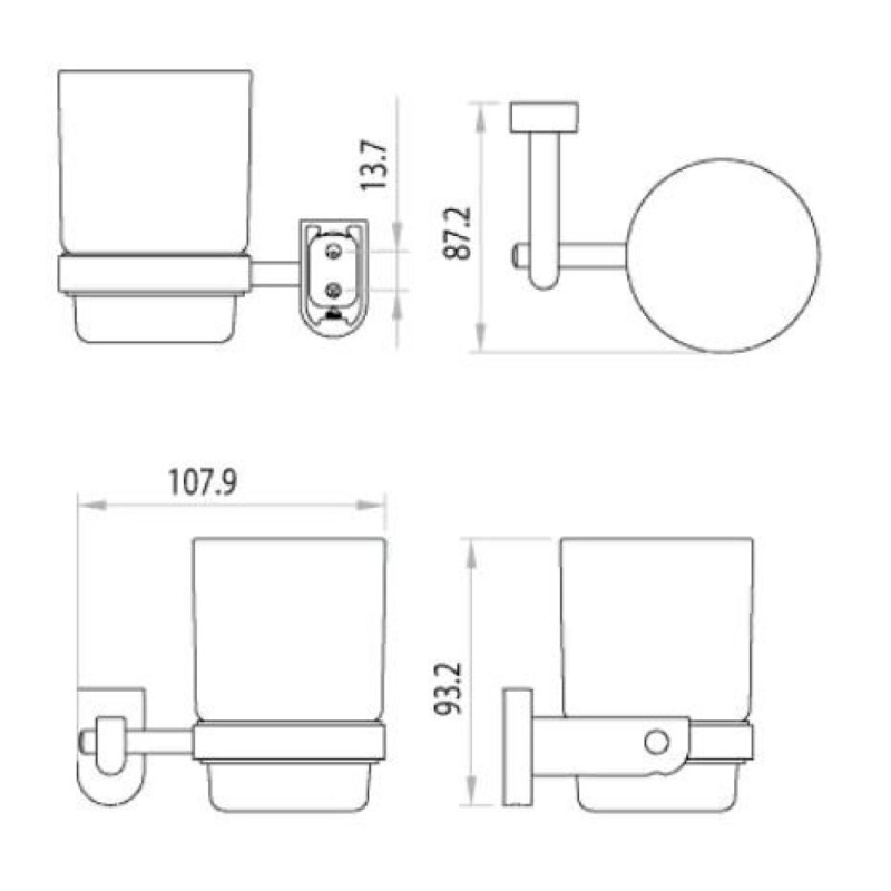 Стакан с держателем Lemark Omega LM3136C