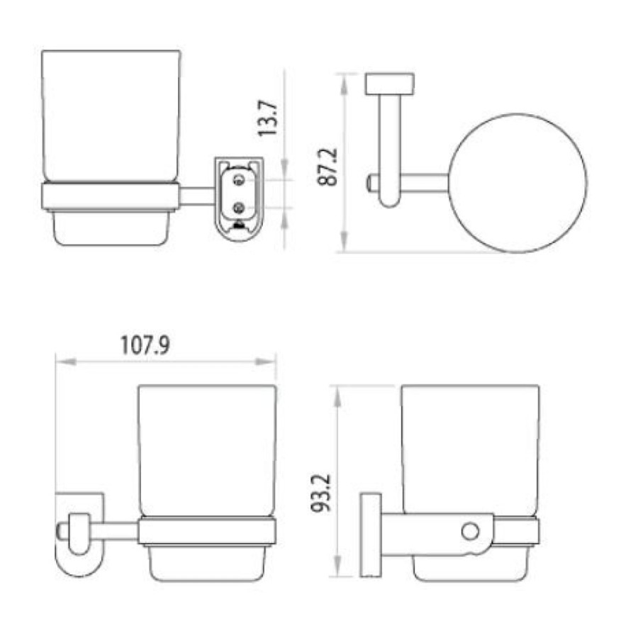 Стакан с держателем Lemark Omega LM3136C