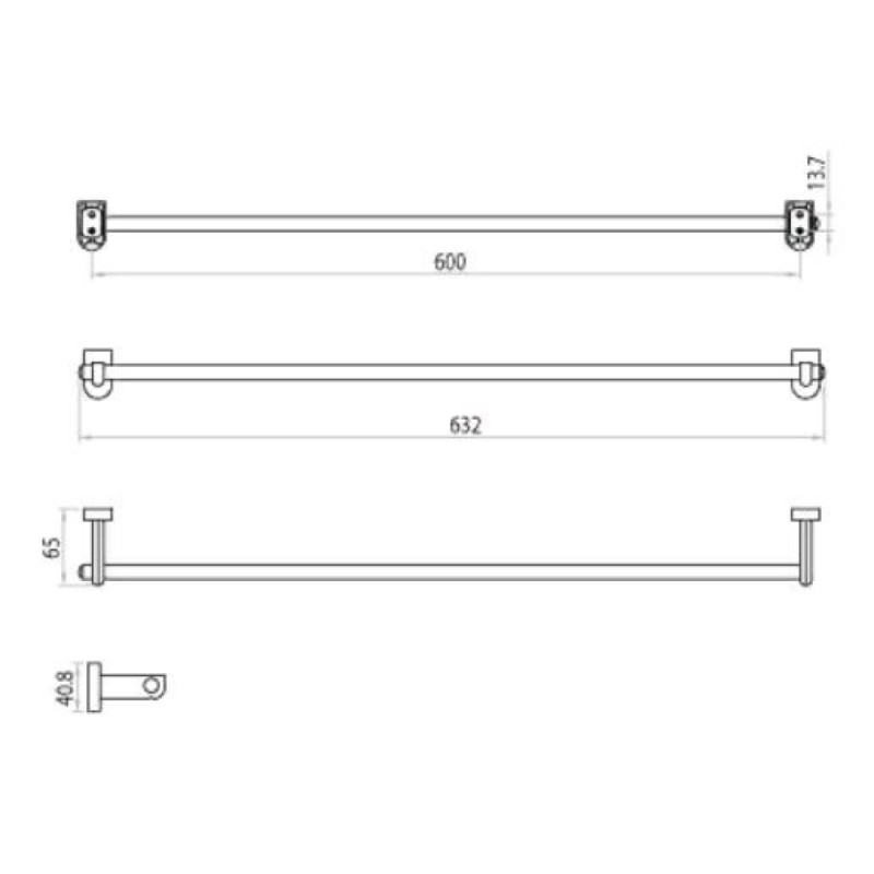 Полотенцедержатель Lemark Omega LM3138, 63 см, хром
