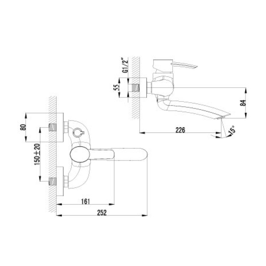 Смеситель Lemark Atlantiss LM3214C для ванны