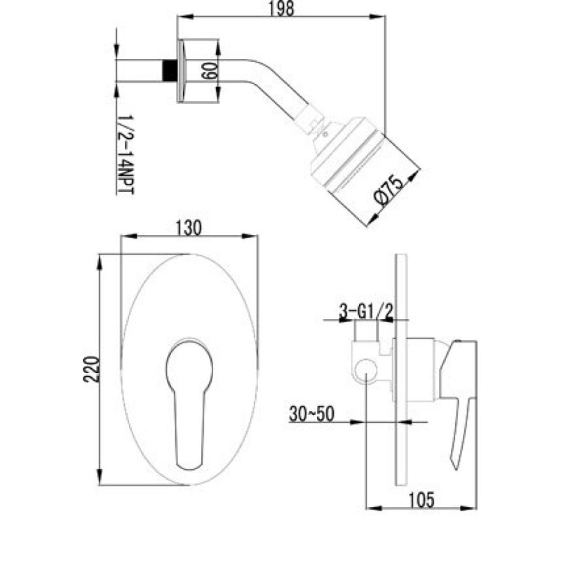 Душевая система Lemark Atlantiss LM3220C, хром