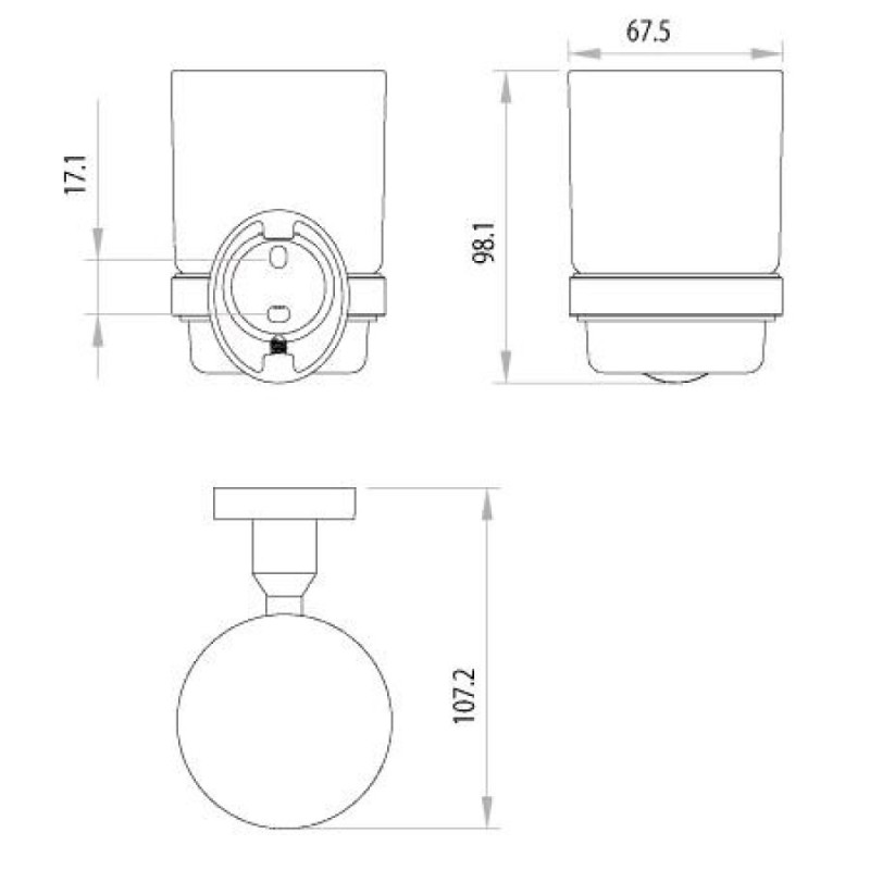 Стакан с держателем Lemark Atlantiss LM3236C