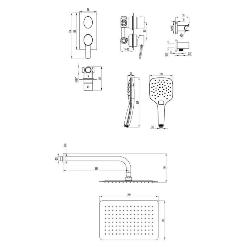 Душевая система Lemark Atlantiss LM3249C, хром