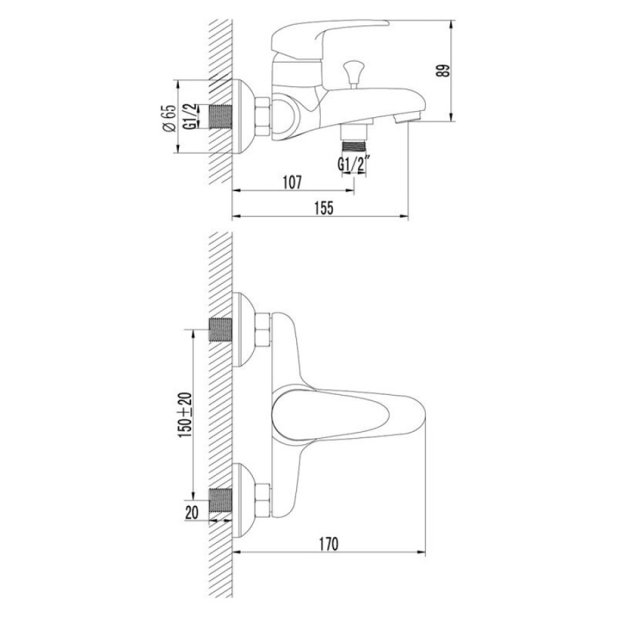 Смеситель Lemark Pramen LM3302C для ванны, хром