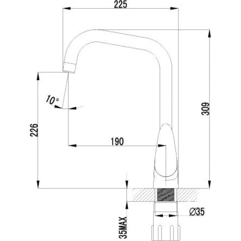 Смеситель для кухни Lemark Pramen LM3355C с высоким поворотным изливом, хром