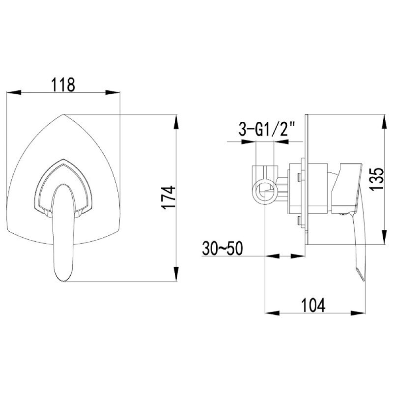 Смеситель Lemark Mars LM3523C для душа