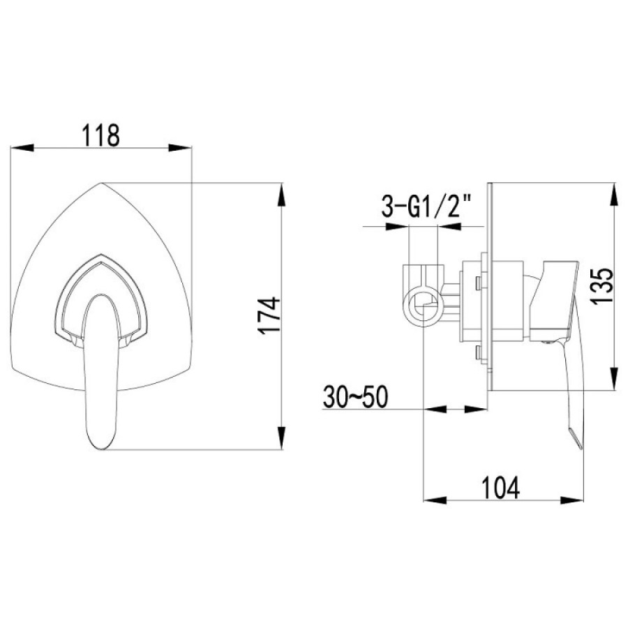Смеситель Lemark Mars LM3523C для душа