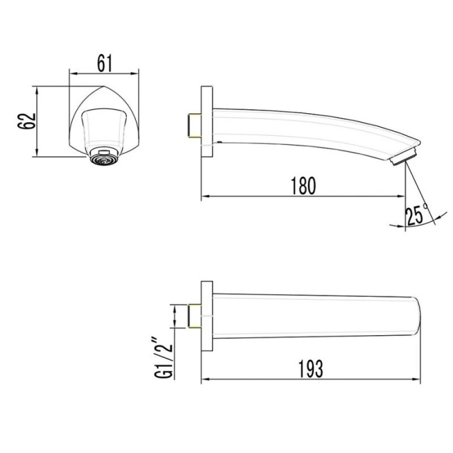 Излив для ванны Lemark, хром, LM3581C