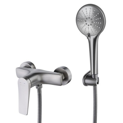 Смеситель Lemark Bronx LM3703GM для душа с душевым гарнитуром, графит