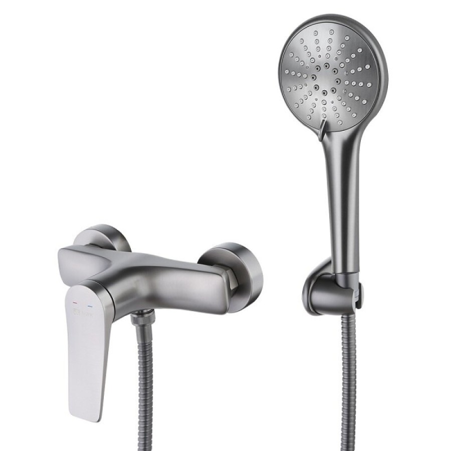 Смеситель Lemark Bronx LM3703GM для душа с душевым гарнитуром, графит