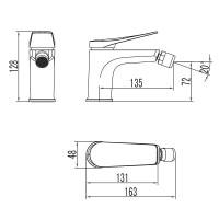 Смеситель для биде Lemark Bronx LM3708BL, с донным клапаном, черный