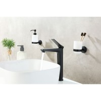 Смеситель для раковины Lemark Bronx LM3709BL, с донным клапаном, черный
