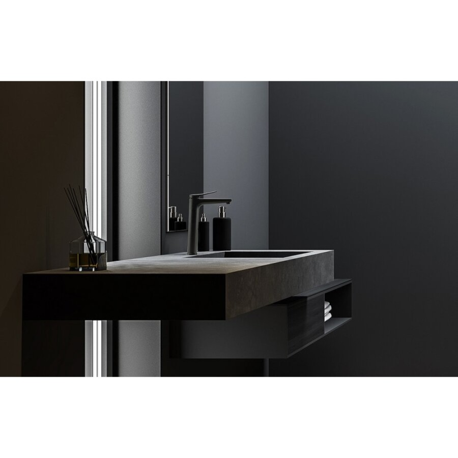 Смеситель для раковины Lemark Bronx LM3709BL, с донным клапаном, черный