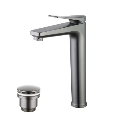 Смеситель для раковины Lemark Bronx LM3709GM, с донным клапаном, графит
