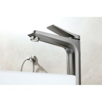 Смеситель для раковины Lemark Bronx LM3709GM, с донным клапаном, графит