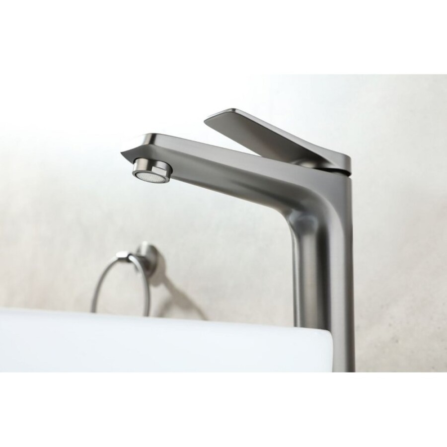 Смеситель для раковины Lemark Bronx LM3709GM, с донным клапаном, графит