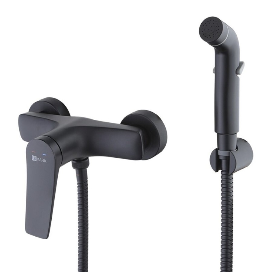 Гигиенический душ Lemark Bronx, LM3718BL, со смесителем, черный