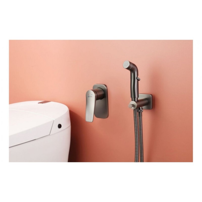 Гигиенический душ Lemark Bronx, LM3719GM, со смесителем, графит