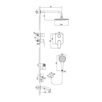 Душевая система Lemark Bronx LM3722BL, чёрный