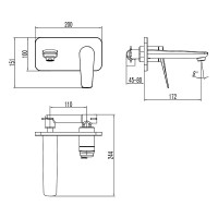 Смеситель для раковины Lemark Bronx LM3726BL, с донным клапаном, черный