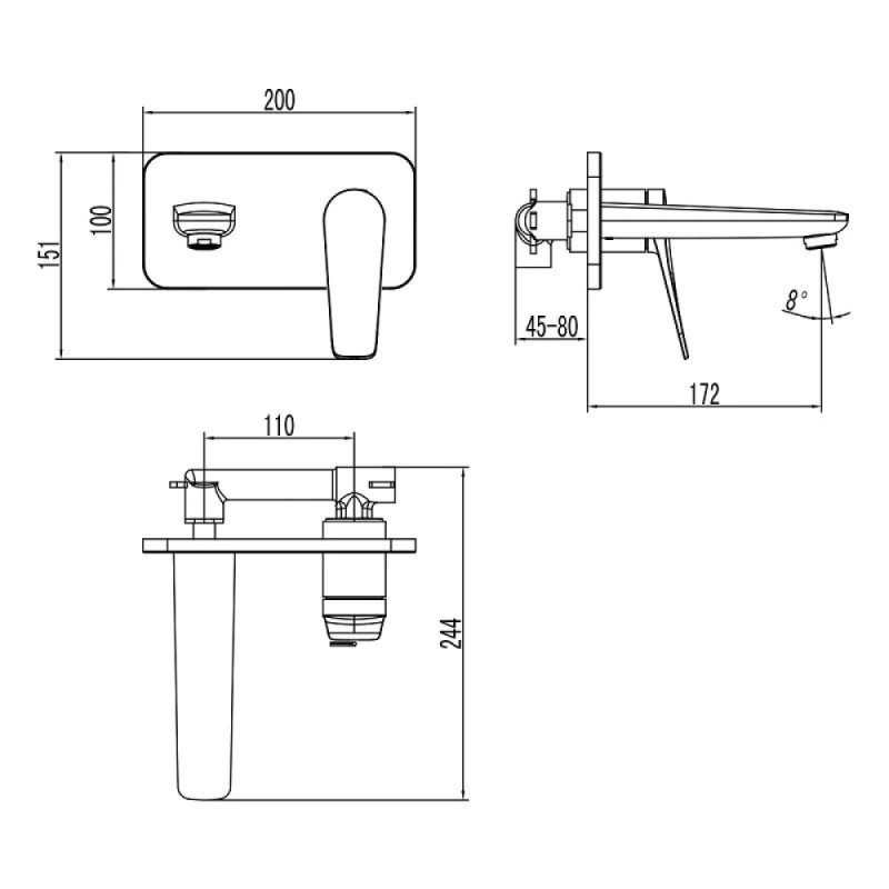 Смеситель для раковины Lemark Bronx LM3726GM, с донным клапаном, графит