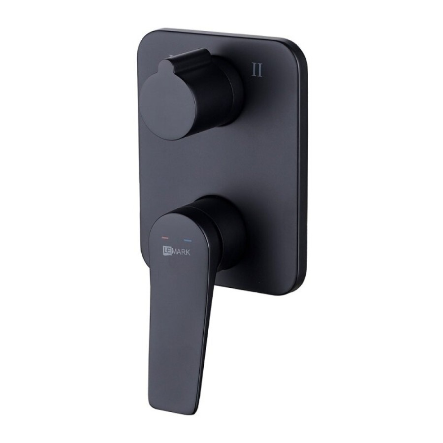 Смеситель для ванны и душа Lemark Bronx LM3727BL, черный