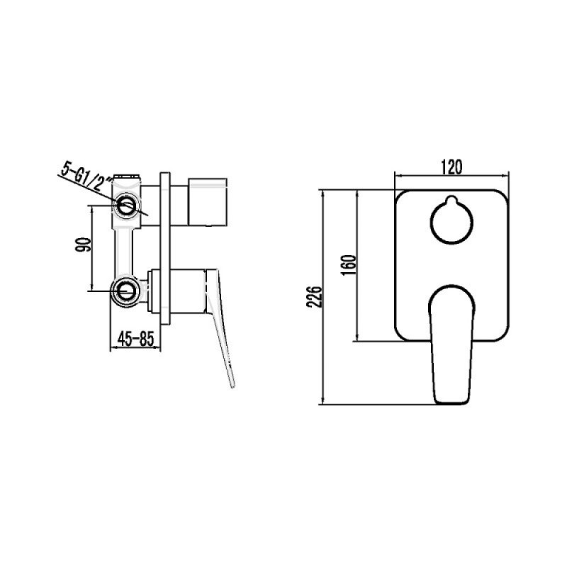 Смеситель для ванны и душа Lemark Bronx LM3728BL, черный