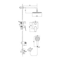 Душевая система Lemark Bronx LM3729MW, белый матовый
