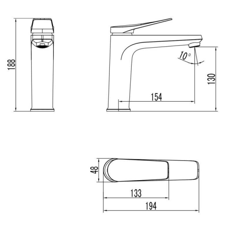 Смеситель для раковины Lemark Bronx LM3737GM, с донным клапаном, графит