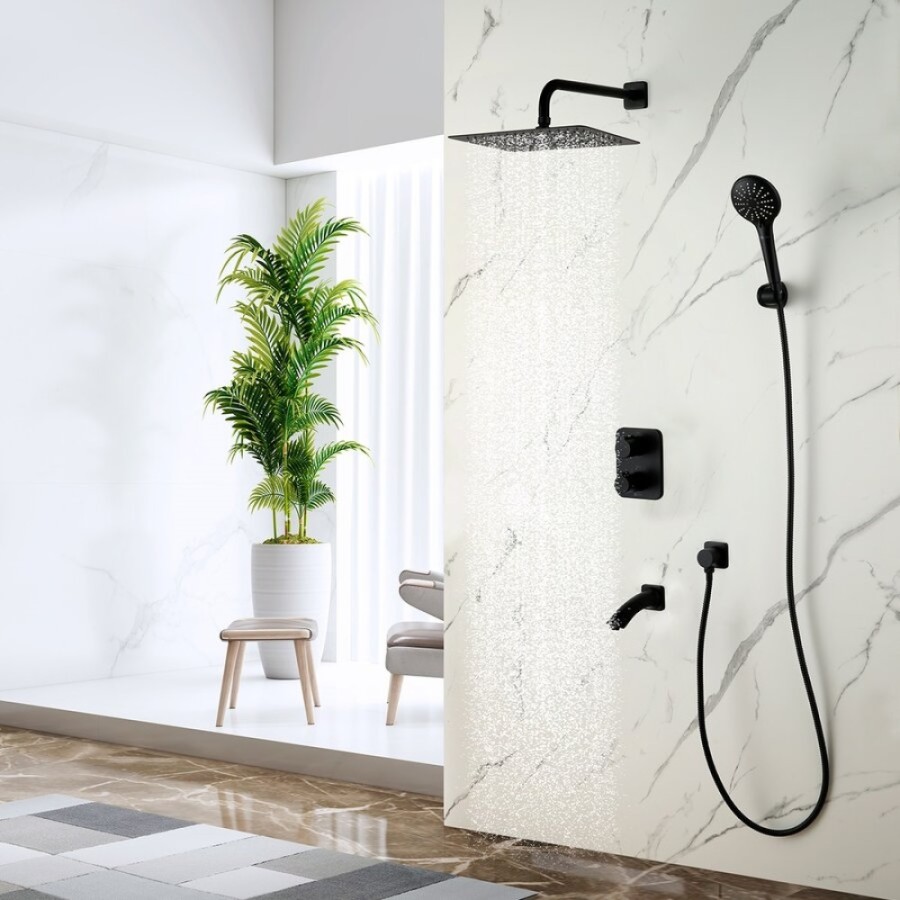 Душевая система Lemark Bronx LM3742BL, термостатическая, черный