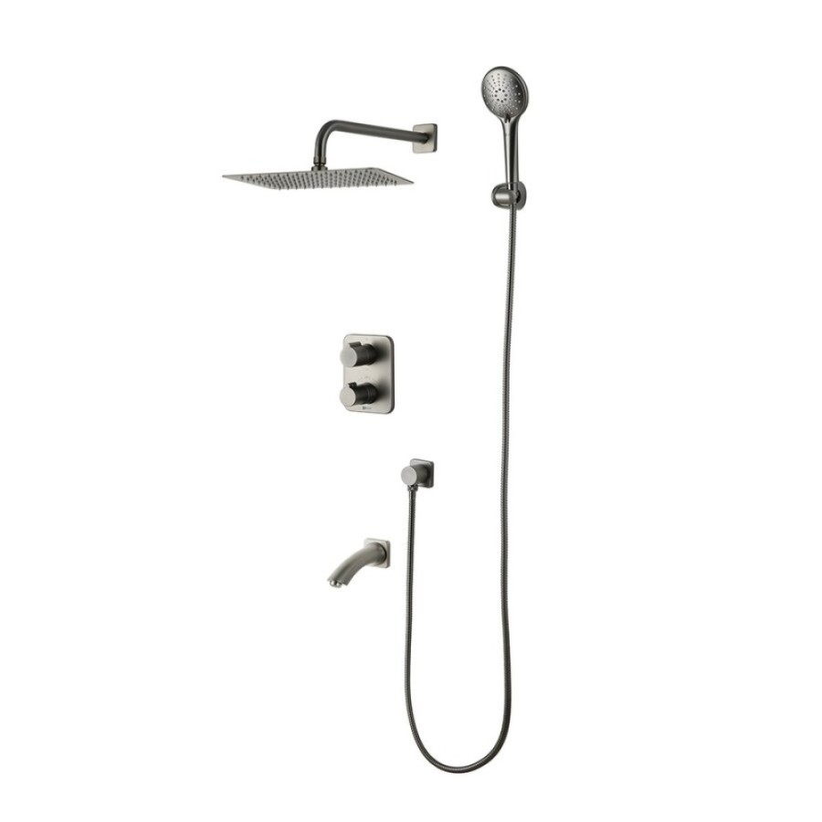 Душевая система Lemark Bronx LM3742GM, термостатическая, графит