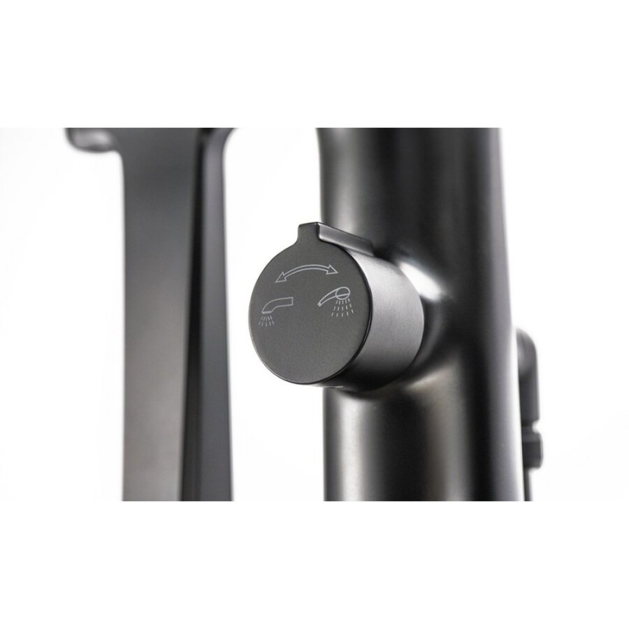 Смеситель напольный Lemark Bronx LM3744BL, для ванны, с душевым гарнитуром, черный