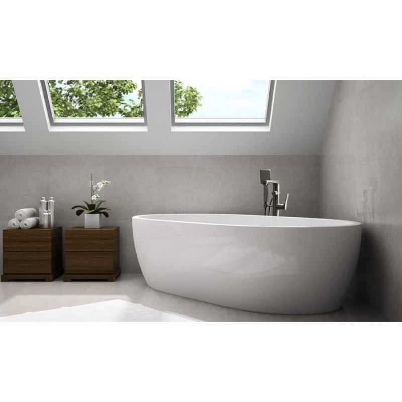 Смеситель напольный Lemark Bronx LM3744GM, для ванны, с душевым гарнитуром, графит